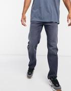 Asos Design Original Fit Jeans In Dark Smokey Blue-blues