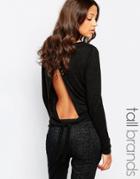 Y.a.s Tall Tie Back Long Sleeve Top - Dark Gray
