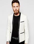 Asos Skinny Cropped Blazer - White