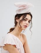 Vixen Blush Hat With Oversize Sinamay Bow - Pink