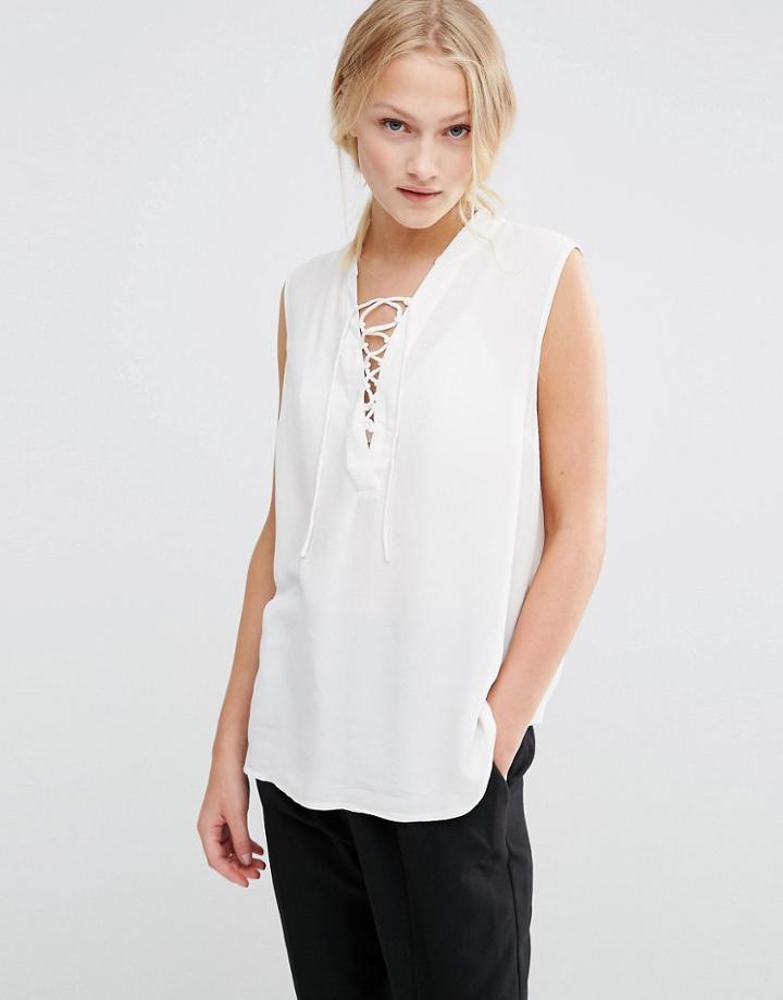 Just Female Trine Tie Shirt - White