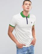 Fila Vintage Striped Polo Shirt - White