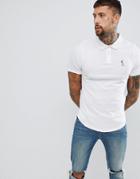 Religion Polo Shirt With Curved Hem-white