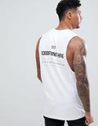 Good For Nothing Vest With Back Logo In White - White