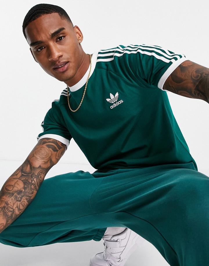 Adidas Originals Adicolor 3-stripes T-shirt In Collegate Green
