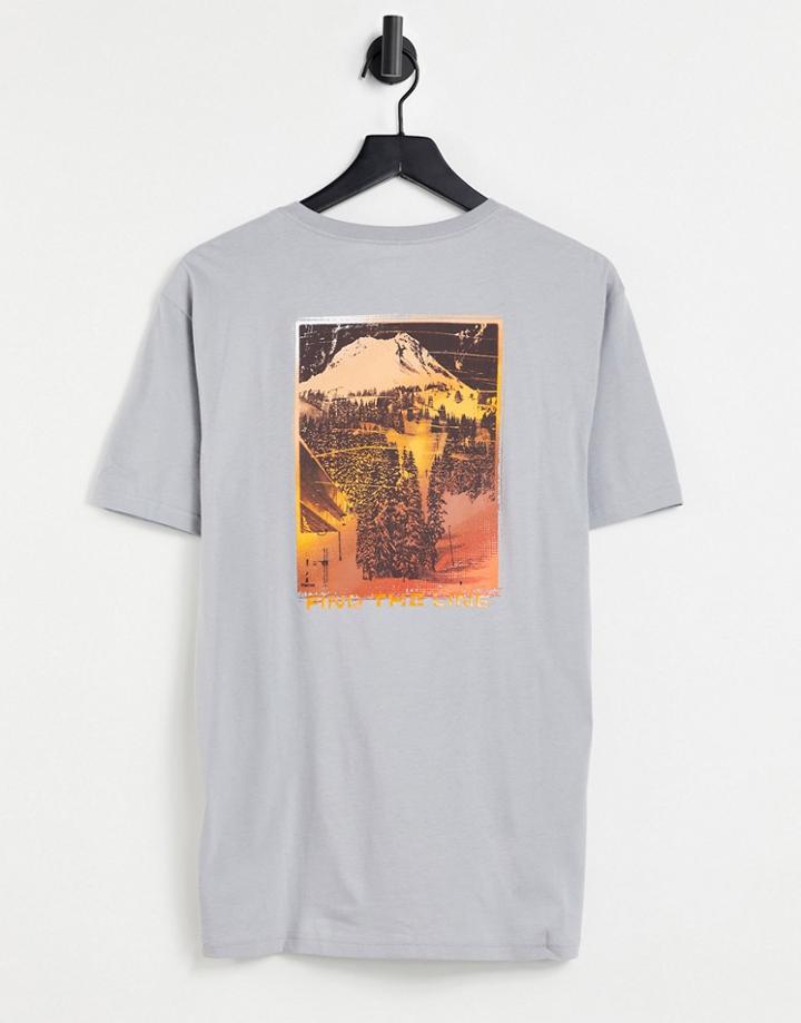 Columbia Pikewood Graphic Back Print T-shirt In Gray-grey