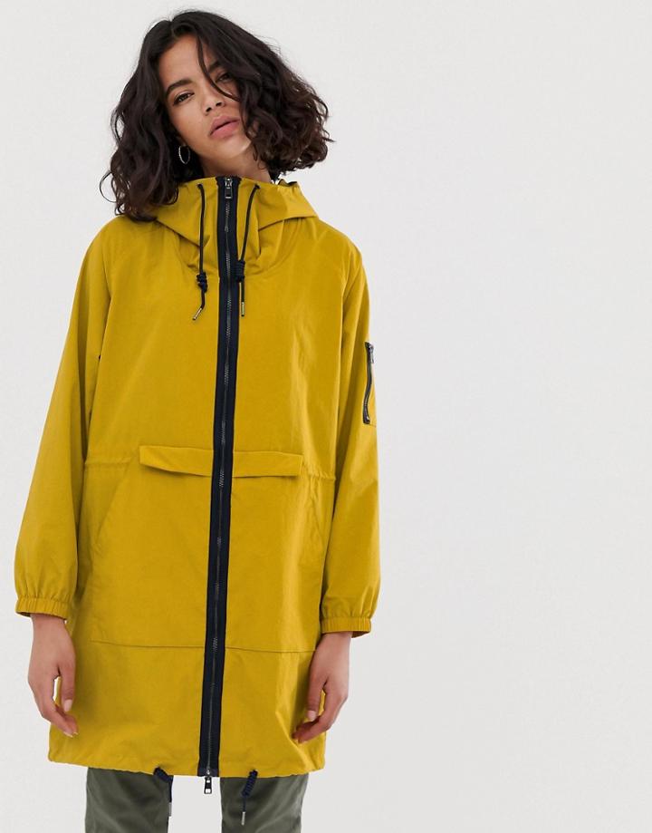 Esprit Nylon Lightweight Parka Jacket In Mustard - Yellow