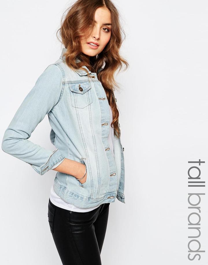 Brave Soul Tall Denim Jacket - Bleach Wash