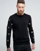 Asos Sweater With Eyelets - Black