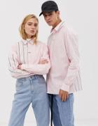 Collusion Unisex Mixed Stripe Shirt - Pink