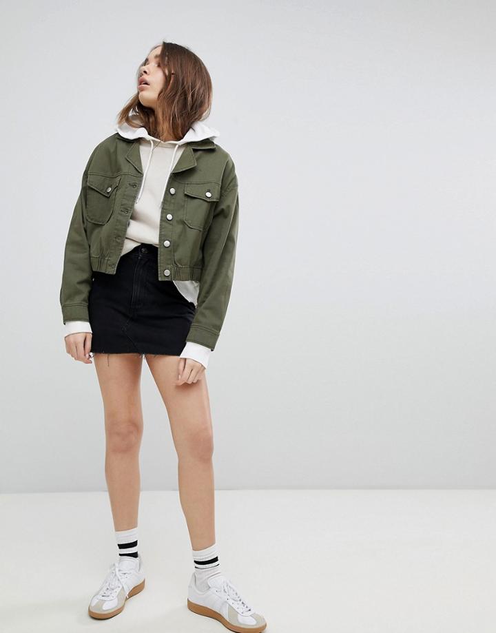 Pull & Bear Denim Skirt In Black - Black