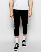 Asos Skinny Jeans In Super Cropped Length - Black