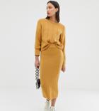 Asos Design Tall Eco Two-piece Chunky Midi Skirt - Stone
