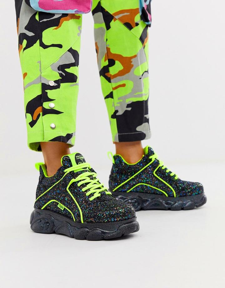 Buffalo X Jaded London Glitter Chunky Sneakers-multi