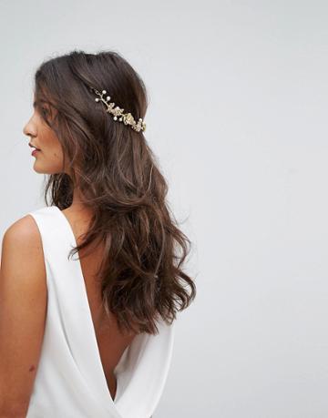 Loverocks London Flower Cluster Hair Drape - Gold
