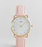 Limit Faux Leather Watch In Pastel Pink 33mm Exclusive To Asos - Pink