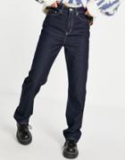 Weekday Rowe Cotton Straight Leg Jeans In Rinse Blue Love Dark Wash - Lblue-blues