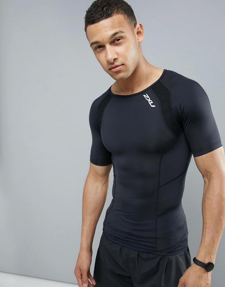 2xu Compression T-shirt In Black Ma2307a - Black