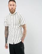 Selected Homme Short Sleeve Shirt In Slim Fit - Navy
