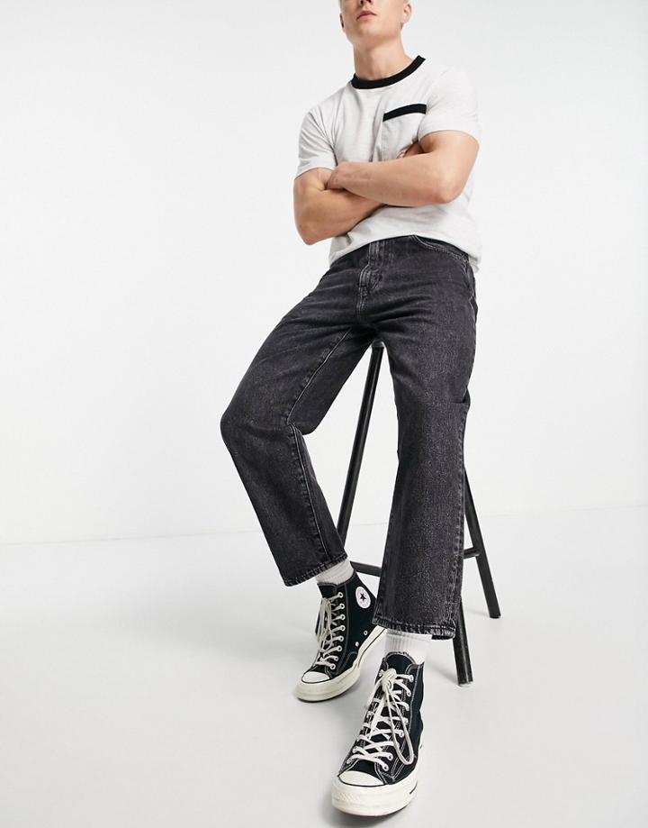Levi's Stay Loose Tapered Cropped Fit Jeans In Black Wash