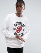 Asos Oversized Sweatshirt With Rolling Stones Print - White