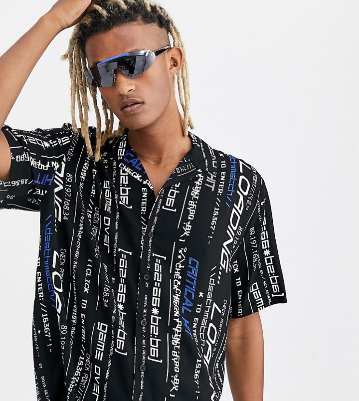 Collusion Vertical Slogan Print Shirt
