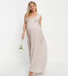 Tfnc Maternity Bridesmaid Top Wrap Chiffon Dress In Pink