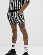 Asos Design Two-piece Jersey Skinny Shorter Length Shorts With Stripes With Dark Future Logo - Multi