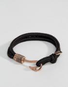 Icon Brand Hook Cord Bracelet In Black - Black