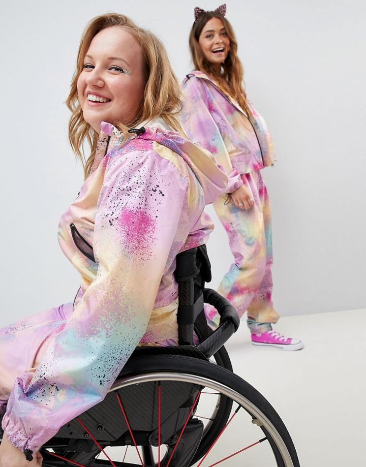 Asos Design Tie Dye All In One Jumpsuit-multi