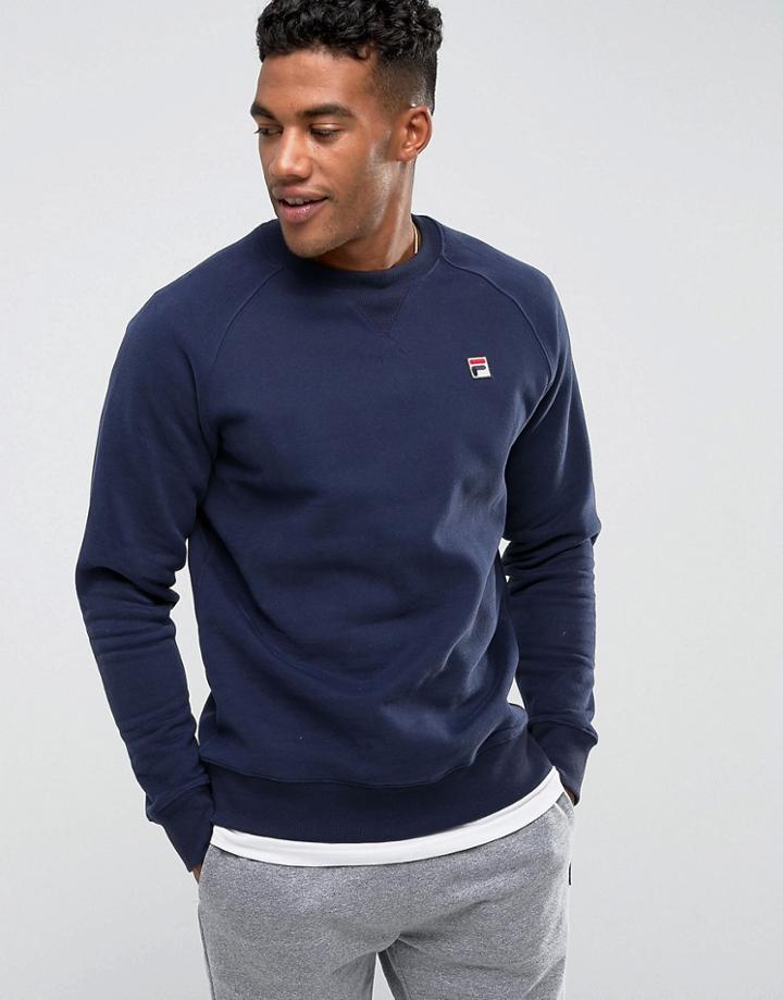 Fila Vintage Sweatshirt With Small Logo In Blue - Blue