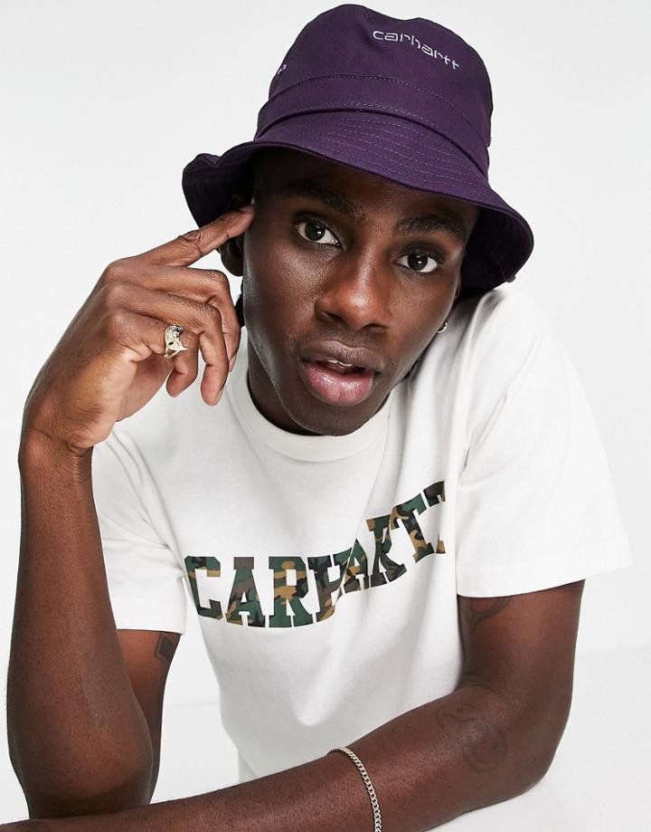 Carhartt Wip Script Bucket Hat In Purple