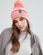 Pull & Bear Logo Beanie Hat - Pink