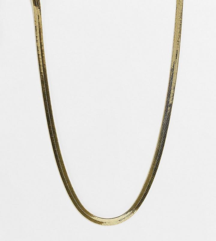 Shashi Herringbone Chain Necklace In Gold Plate