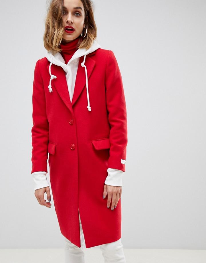 Gianni Feraud Slim Tailored Coat - Red