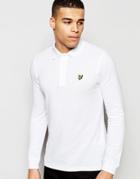 Lyle & Scott Polo Shirt With Eagle Logo Long Sleeves In White - Whitw