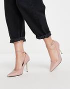 Asos Design Photo High Heel Shoes With Metal Heel In Beige-neutral