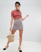 Nobody's Child Mini Skirt In Vintage Check - Red