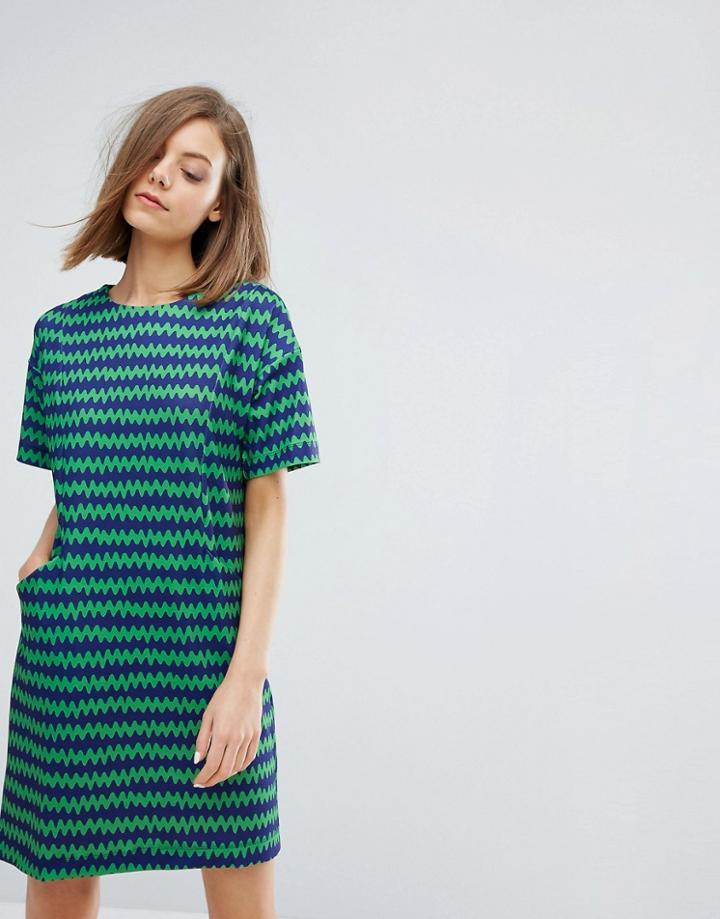 Warehouse Stripe Print Dress - Multi