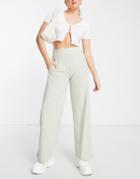 Jdy Wide Leg Tailored Pants In Sage Green - Part Of A Set