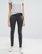 Only Olivia Coated Waxed Jeans - Gray