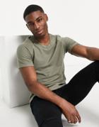 Jack & Jones Core Relaxed Fit Raglan T-shirt In Khaki-green