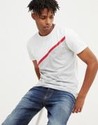 Jack & Jones Core T-shirt With Taped Seam Panel Detail - White