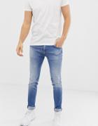 Replay Jondrill Power Stretch Skinny Jeans In Mid Wash - Blue