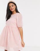 New Look Smock Dress With Slip In Pink Gingham