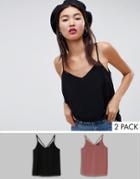 New Look 2 Pack Cami Top - Pink