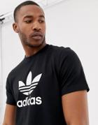 Adidas Originals Trefoil T-shirt In Black - Black