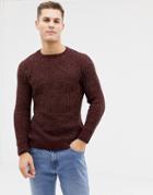 New Look Chenille Knit Sweater In Burgundy - Red