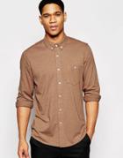 Asos Jersey Shirt In Camel In Regular Fit - Camel
