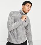 The North Face 100 1/4 Zip Glacier Fleece In Gray Tie Dye Exclusive At Asos-grey